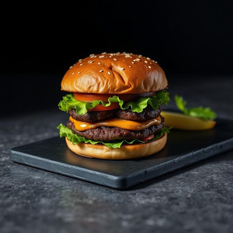 Moderner Burger auf Schiefer