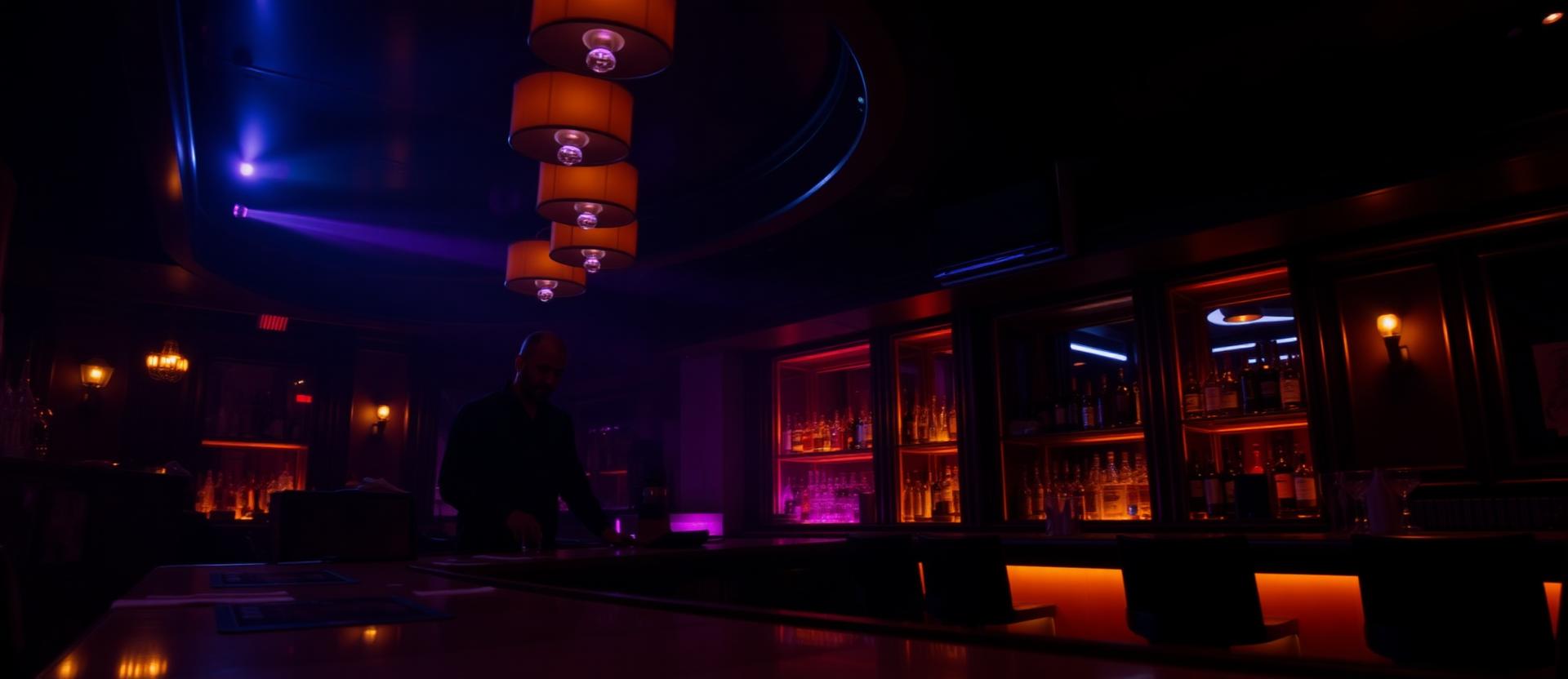Cocktailbar bei Nacht