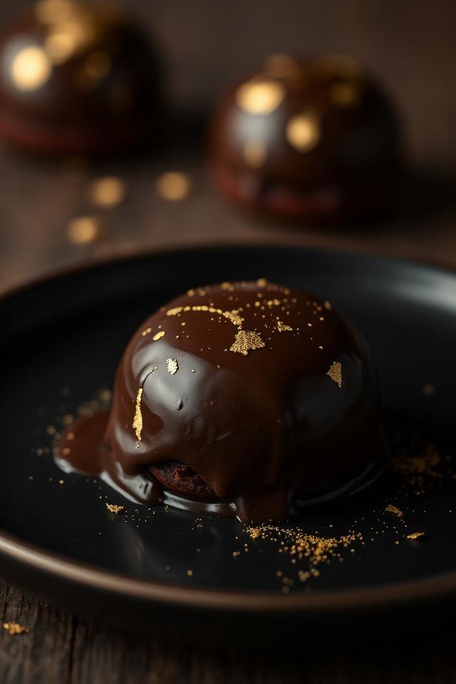 Dessert mit Blattgold