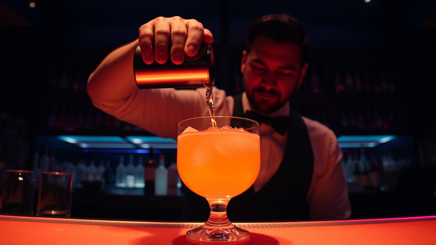 Cocktail wird eingegossen
