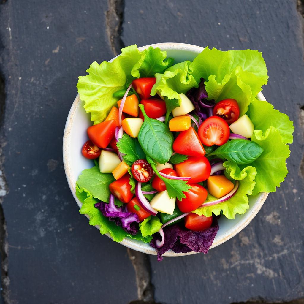 Bunte Bowl von oben