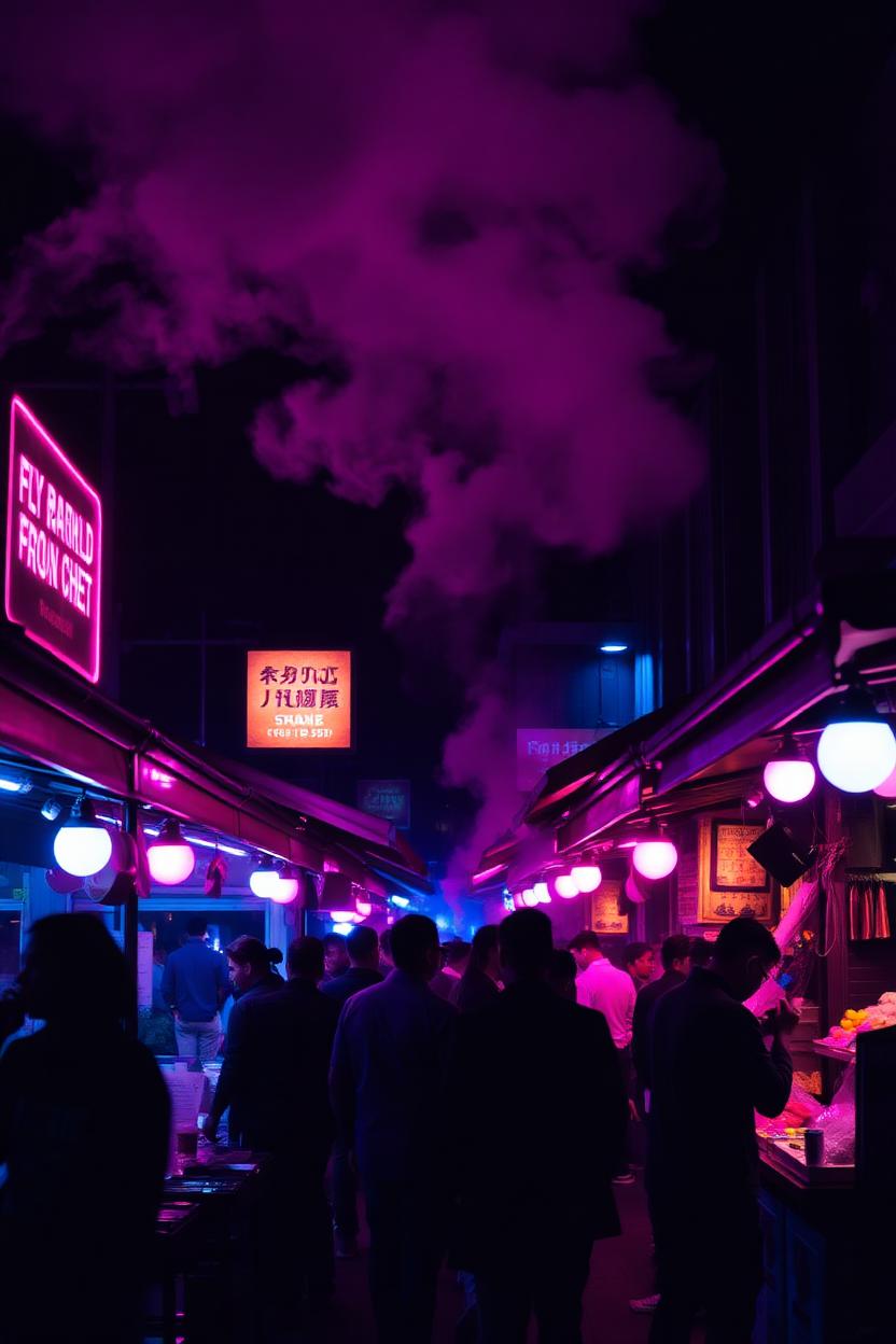 Streetfood im Neonlicht
